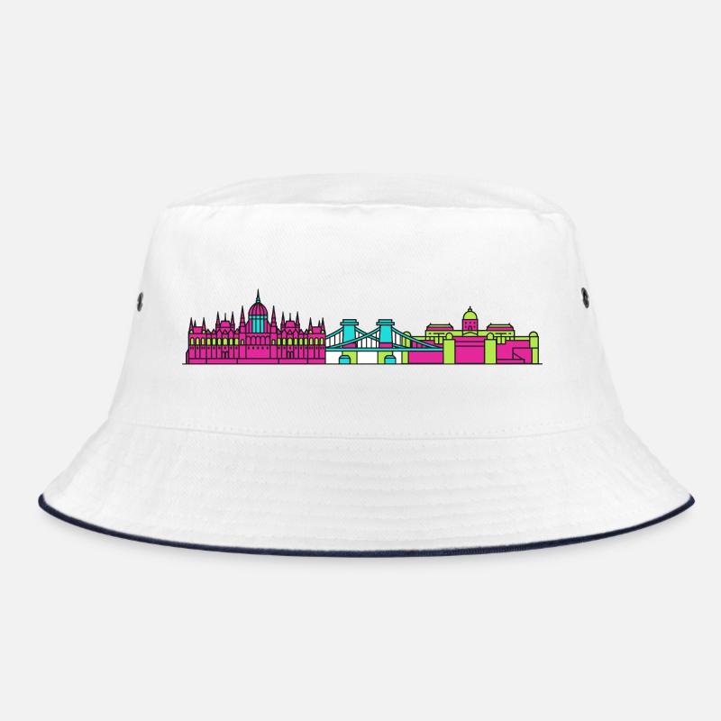 Budapester Stadtskyline-Parlament: Moderne Kunst Bucket Hat