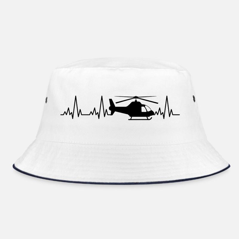 Helikopter Herzschlag Ekg Pilot Bucket Hat