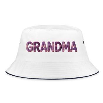 Grandma Patchwork Vintage Family Love - Bucket Hat - white/navy - Front