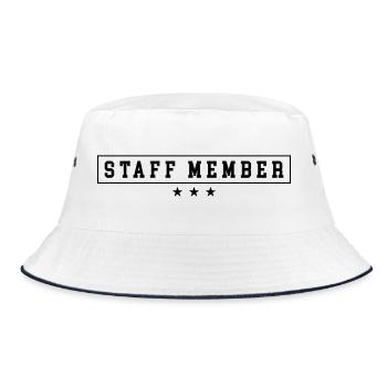 staff member - Bucket Hat - white/navy - Front