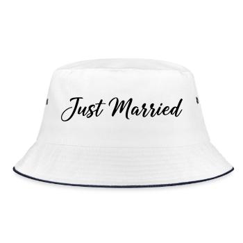 Juste marié – Lettrage classique de mariage - Bob - blanc/marine - Devant