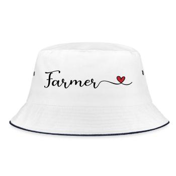 Farmer - Bucket Hat - Weiß/Navy - Vorne