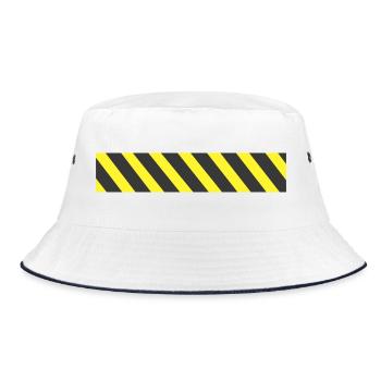 Caution tape - Bucket Hat - white/navy - Front