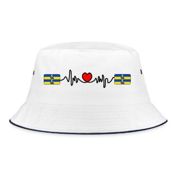 Ameland Pulse Logo – Island Style - Bucket Hat - white/navy - Front