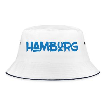 Hamburg - Hanseatic City - Alster - Elbe - Harbour - Bucket Hat - white/navy - Front