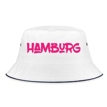Hamburg - Hanseatic City - Alster - Elbe - Harbour - Bucket Hat - white/navy - Front