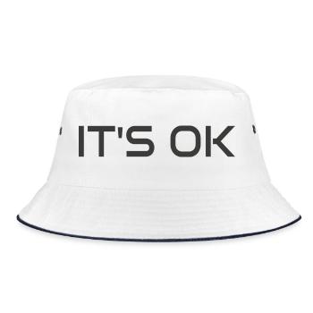 It's ok !  attitude vibe  - Bucket Hat - white/navy - Front