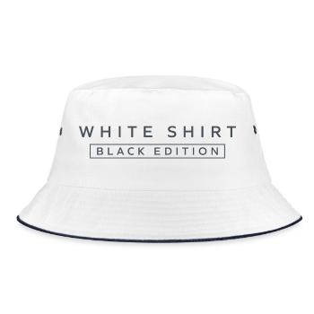 Black Edition on White Shirt - Bucket Hat - white/navy - Front