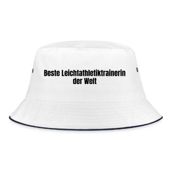 Beste Leichtathletiktrainerin der Welt Geschenk - Bucket Hat - Weiß/Navy - Vorne