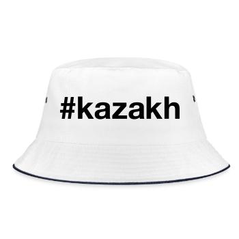 KAZAKH Hashtag Kazakh Kazakhstan - Bob - blanc/marine - Devant
