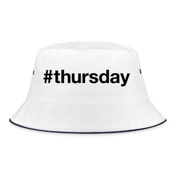 THURSDAY Hashtag thursday - Bucket Hat - white/navy - Front