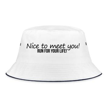 Nice To Meet You - Bucket Hat - white/navy - Front