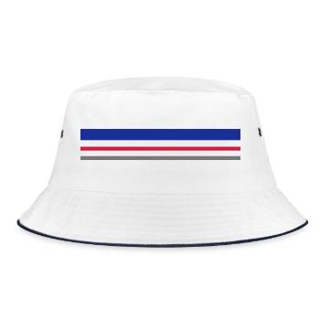 T shirt features blue red red gift - Bucket Hat - white/navy - Front