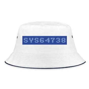 64er: SYS64738 - Bucket Hat - Weiß/Navy - Vorne