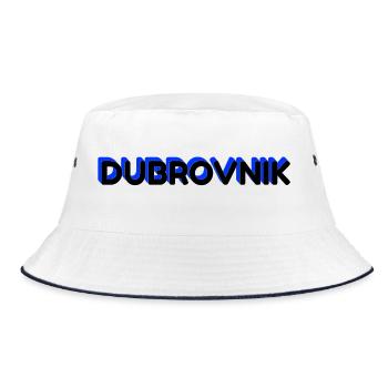 Dubrovnik Schriftzug im 3D-Design - Bucket Hat - Weiß/Navy - Vorne