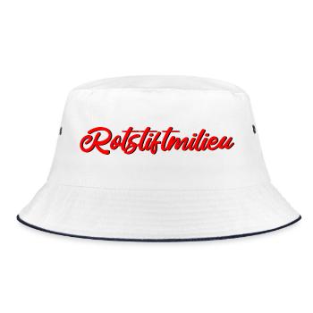 Rotstiftmilieu Lehrer - Bucket Hat - Weiß/Navy - Vorne