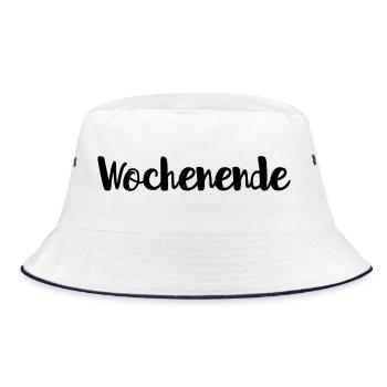 Wochenende - Bucket Hat - Weiß/Navy - Vorne