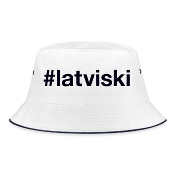 LETTISCH Lettland Hashtag Latvia - Bucket Hat - Weiß/Navy - Vorne