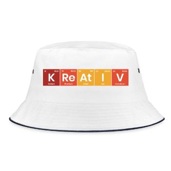 Periodensystem Kreativ - Bucket Hat - Weiß/Navy - Vorne