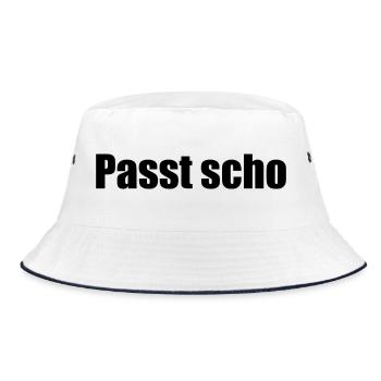 Passt scho - Bucket Hat - Weiß/Navy - Vorne