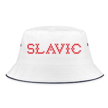 SLAVIC Folk Slawisch - Bucket Hat - Weiß/Navy - Vorne