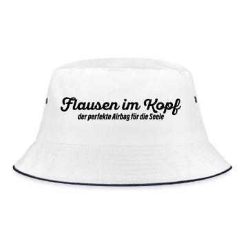 Flausen im Kopf - Bucket Hat - Weiß/Navy - Vorne