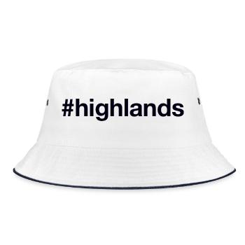 HIGHLANDS Scotland - Bucket Hat - Weiß/Navy - Vorne