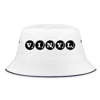 VINYL Vinyl Records Design DJ - Bucket Hat - white/navy - Front