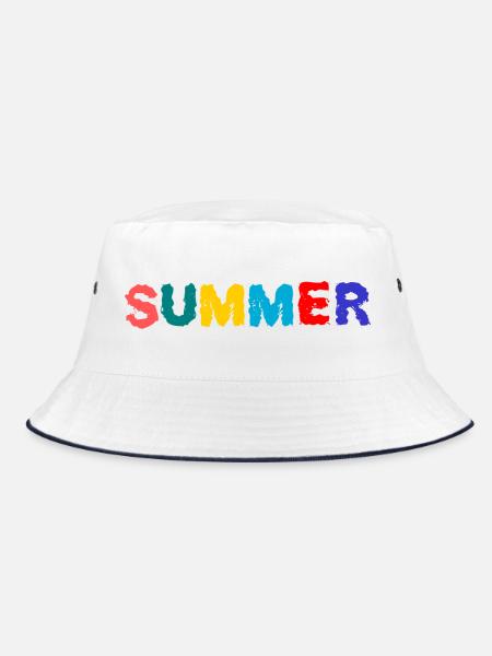GELIEBTE. MEISTER. LEHRER. SCHULE - Bucket Hat - Weiß/Navy - Vorne