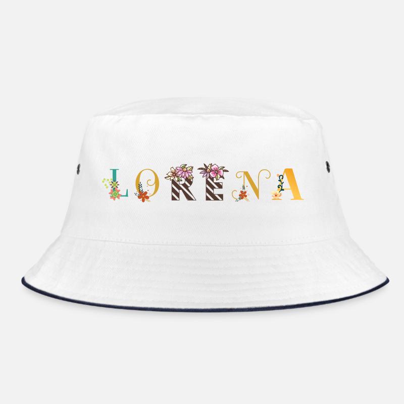 LORENA Name Art avec fleurs brodées Bob