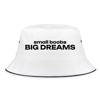 small boobs BIG DREAMS - Bucket Hat - Weiß/Navy - Vorne