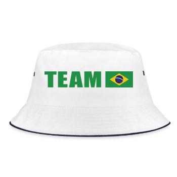 Support Team Brazil - Bucket Hat - white/navy - Front