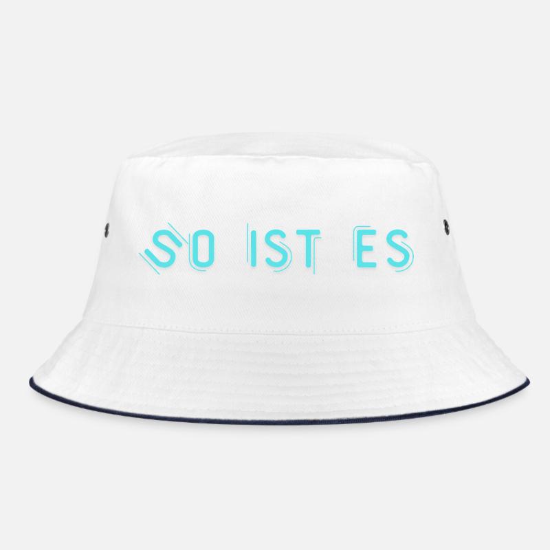 So ist es - Bucket Hat - Weiß/Navy