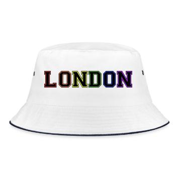 London Varsity Rainbow - Bucket Hat - white/navy - Front