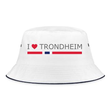 I love Trondheim - Norway - Norge - Norwegen - Bucket Hat - Weiß/Navy - Vorne