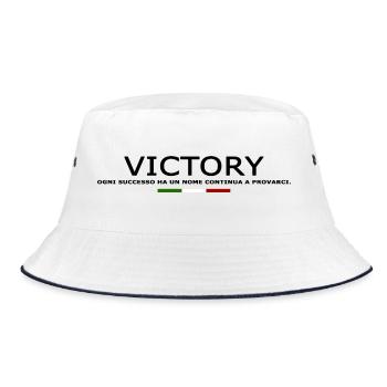 Ogni successo ha un nome Continua a provarci V1 - Bucket Hat - Weiß/Navy - Vorne