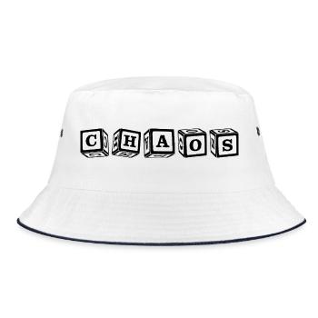 Chaos – Eye-catching 3D cube letter design - Bucket Hat - white/navy - Front