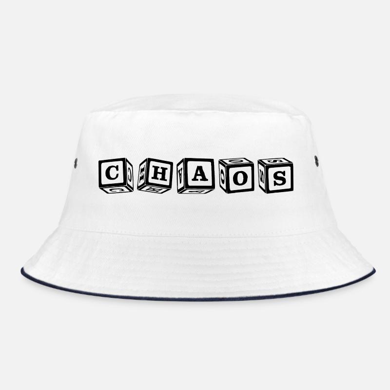Chaos – Eye-catching 3D cube letter design - Bucket Hat - white/navy