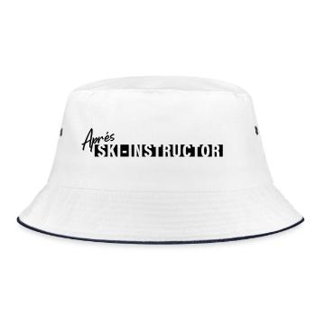 Après Ski Instructor – First Lesson Free - Bucket Hat - Weiß/Navy - Vorne