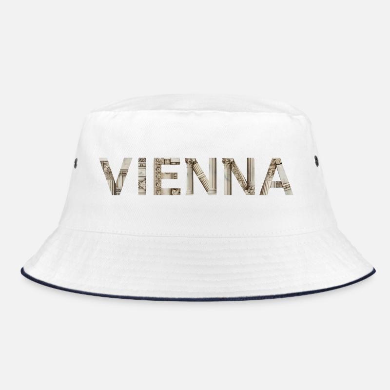Vienna Typography with classical architecture Bucket Hat