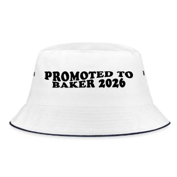Promoted to Baker 2026 – Bäcker Humor Design - Bucket Hat - white/navy - Front