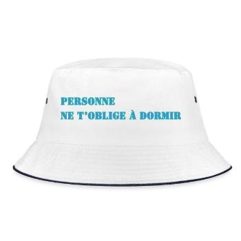 PERSONNE NE T’OBLIGE À DORMIR - Bob - blanc/marine - Devant