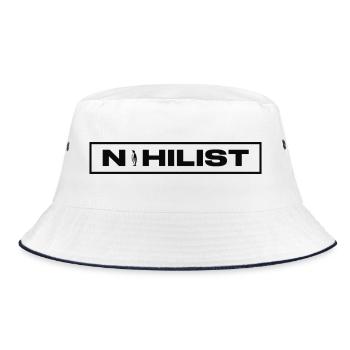 NIHILIST_PENGUIN_DARK - Bucket Hat - white/navy - Front