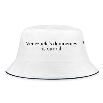 Venezuelaisches Öl - Bucket Hat - Weiß/Navy - Vorne