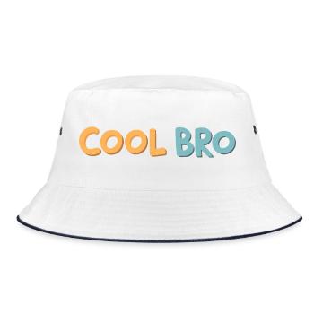 Brother Cool Retro-Pop-Tippfehler - Bucket Hat - Weiß/Navy - Vorne