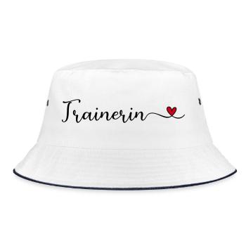 Trainerin - Bucket Hat - Weiß/Navy - Vorne