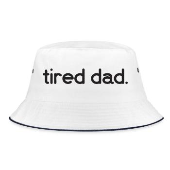 Tired Dad - Bucket Hat - white/navy - Front