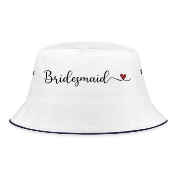 Bridesmaid - Bucket Hat - white/navy - Front