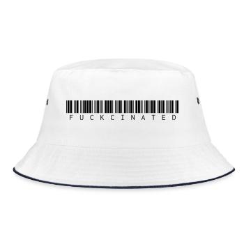 vaccinated - Bucket Hat - white/navy - Front