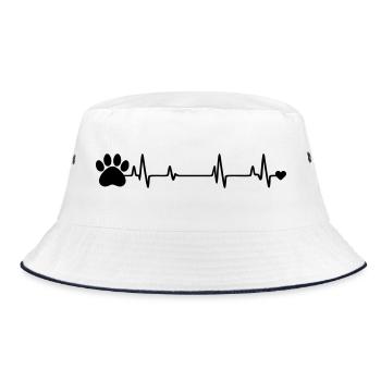 Paw print - Bucket Hat - white/navy - Front